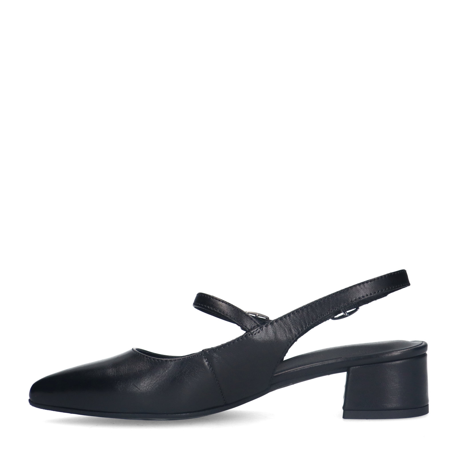 Zwarte leren slingbacks