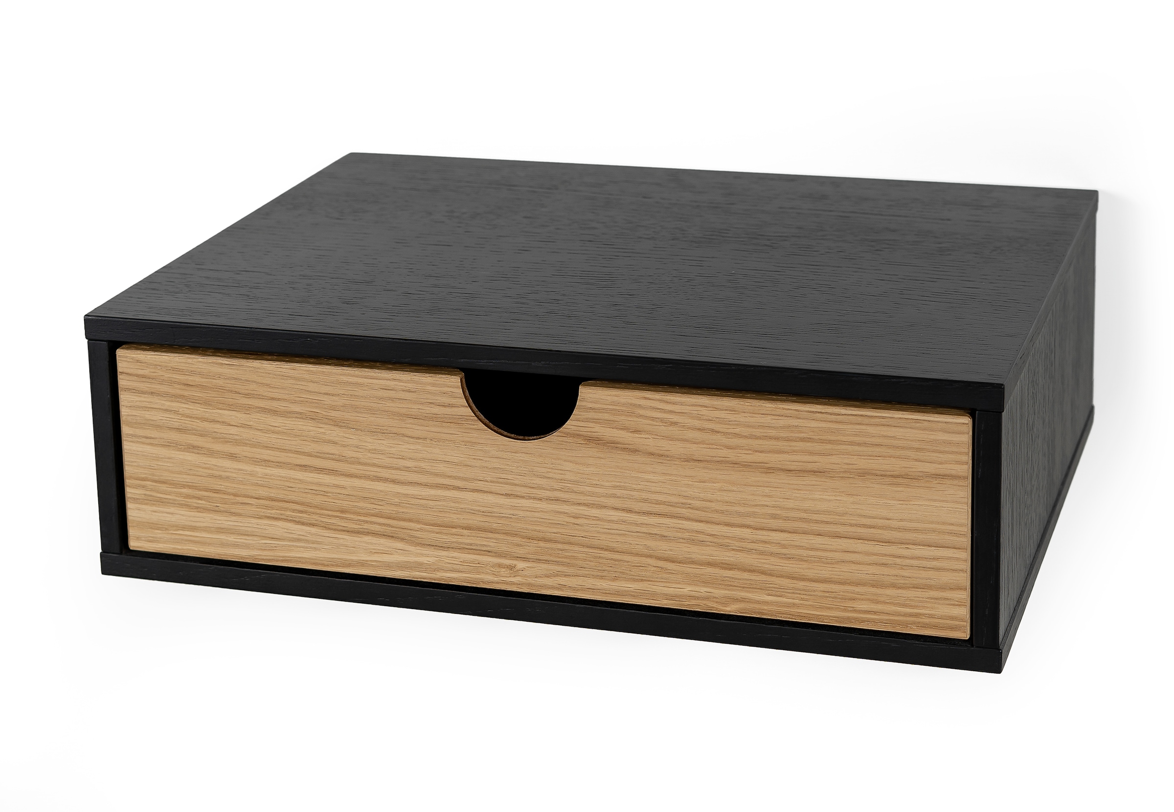 Woodman Nachttisch »Farsta, Beistelltisch, Ablage mit Schublade« Holzfurnier aus Eiche, Breite 40 cm, Wandmontage, FSC®