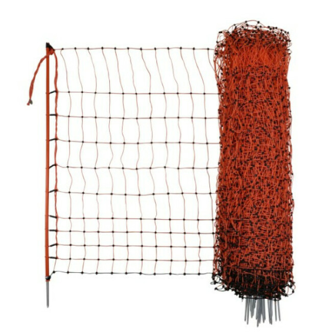 Filet électrifiable Kerbl pour volaille orange de 50 m x 106 cm pointe unique