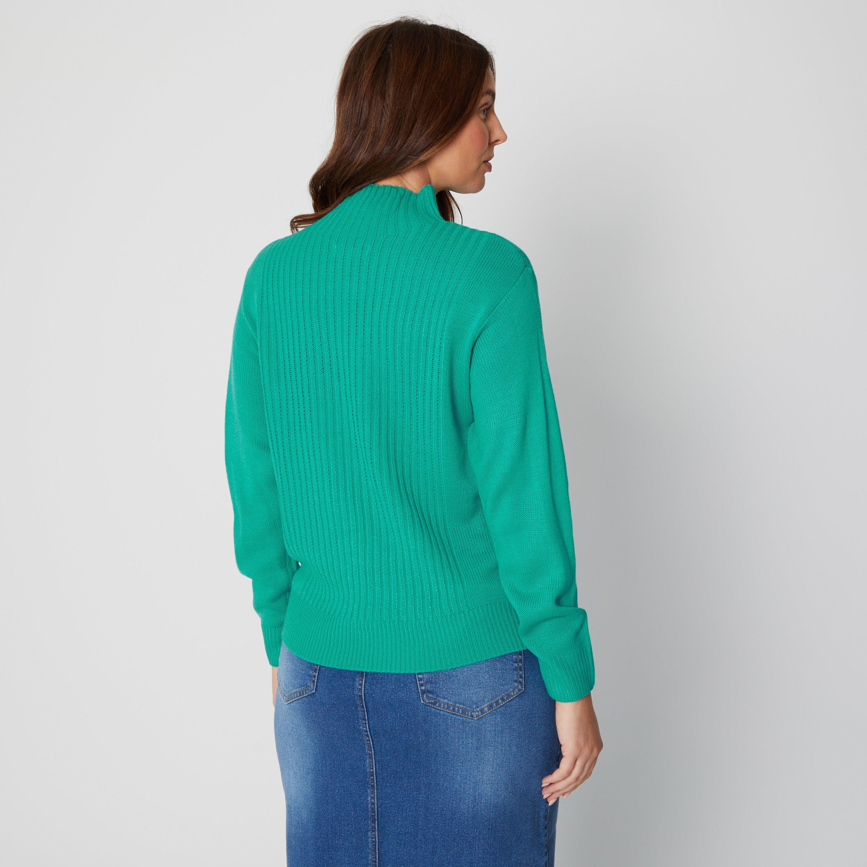 Be You Ladies Rib High Neck Jumper