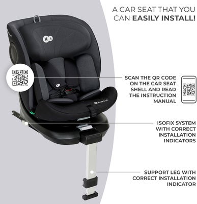 Kinderkraft I-360 i-Size Bilstol, Black
