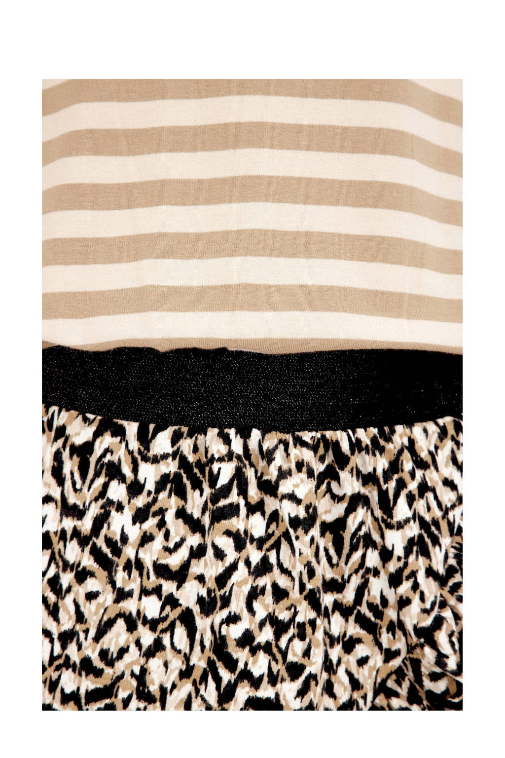 WE Fashion jurk met all over print beige/multicolor