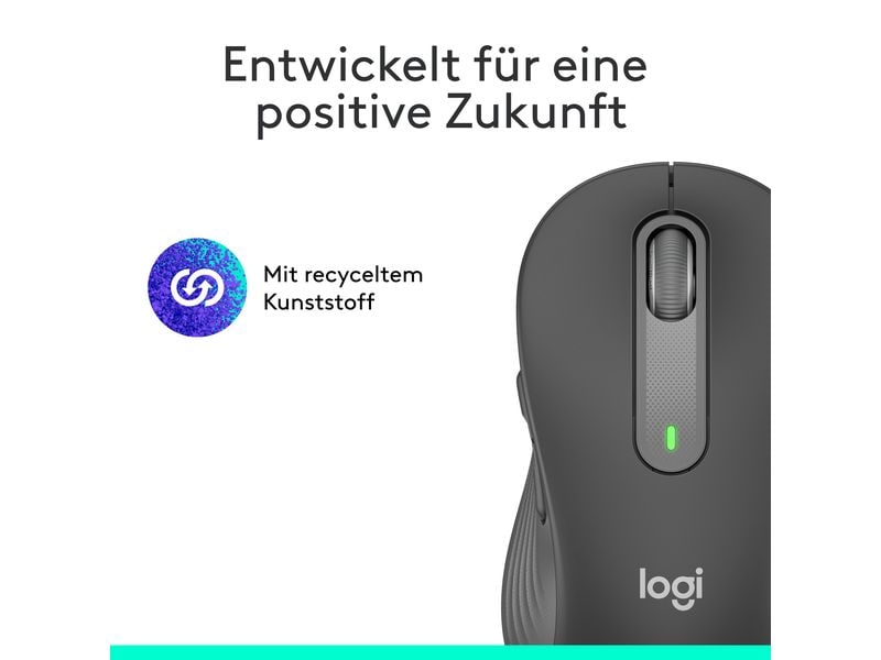 Logitech Maus Signature M650 Graphite Präzise Wireless-Maus mit «Logitech SilentTouch»-Technologie