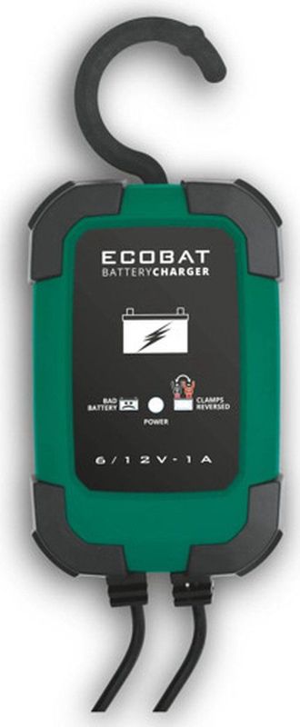 Ecobat EBC1 - Accu-/Druppellader - 6-12 V - 1 A - Geschikt voor Lood, AGM, Gel, Start-Stop