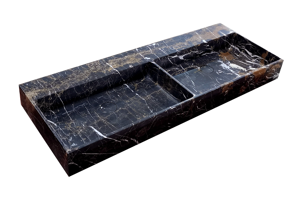 Saniclear Portoro Gold marmer wastafel 120x46cm zonder kraangat