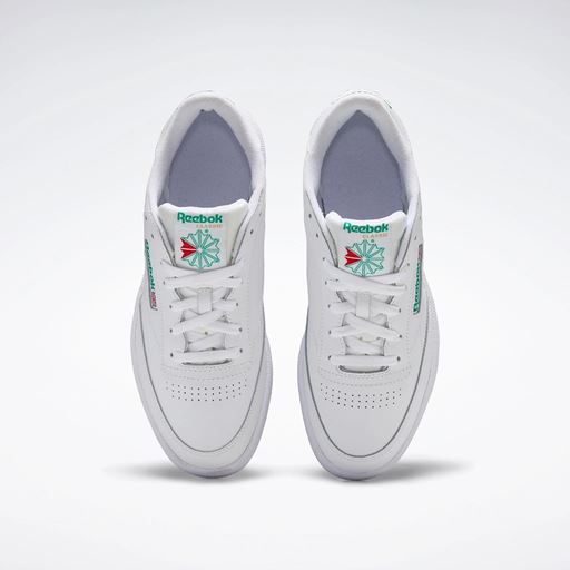Reebok Club C 85 Sneakers, Intense White/Green, 45.5