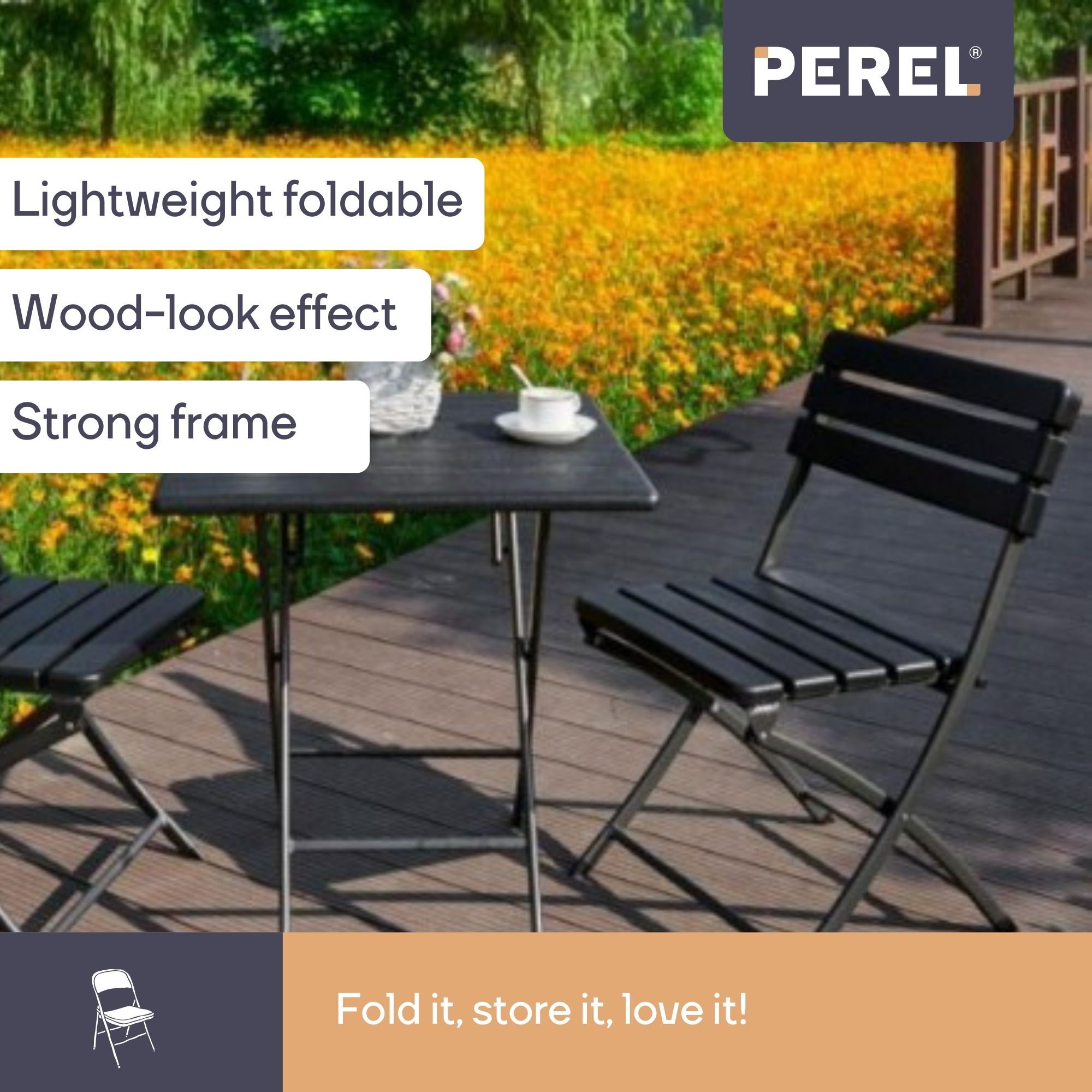 Perel inklapbare stoel - Zwart
