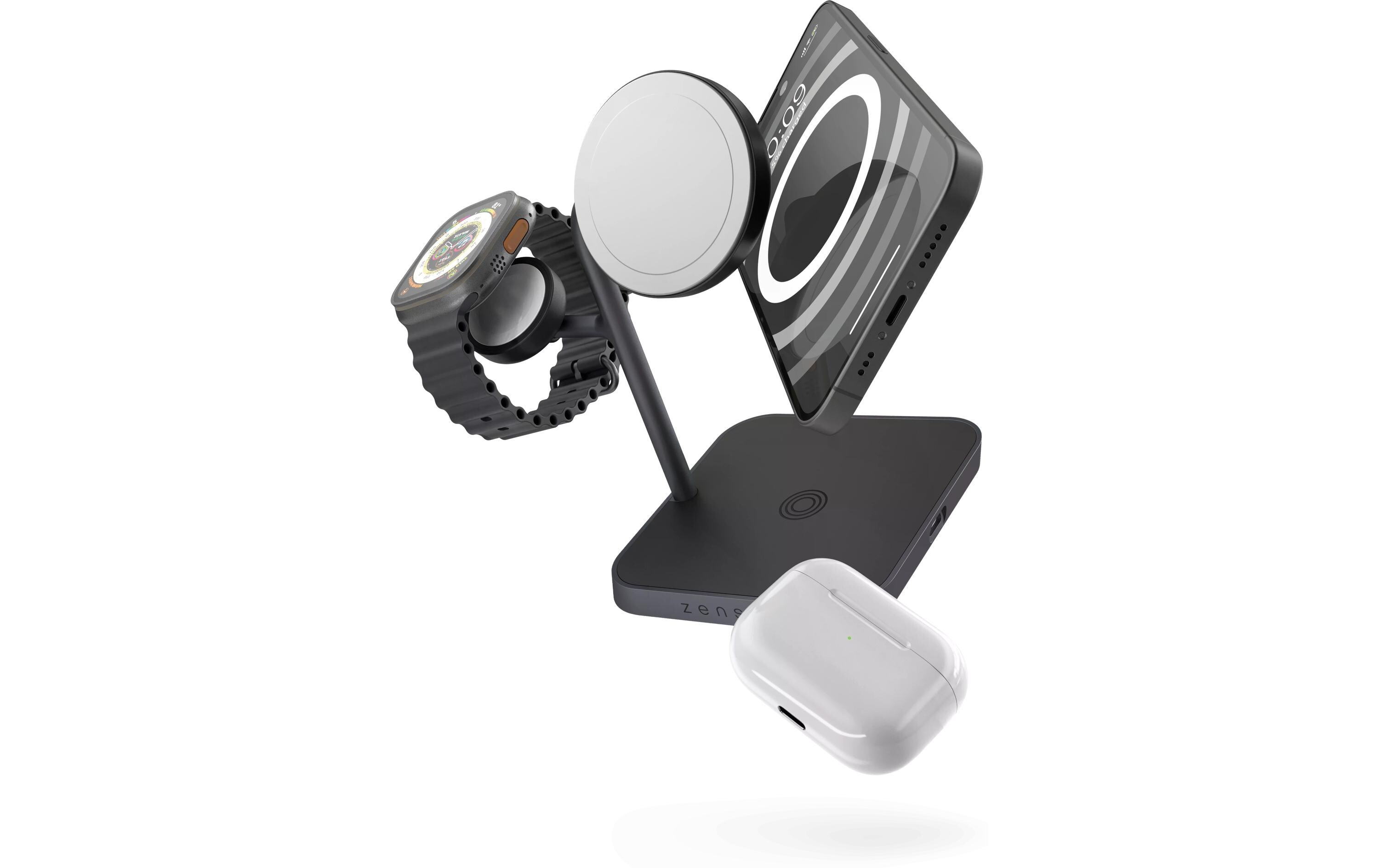 Wireless Charger 4in1 Magsafe Schwarz<br>MagSafe kompatibler 4-in-1-Wireless Charger für iPhone, Apple Watch und AirPods