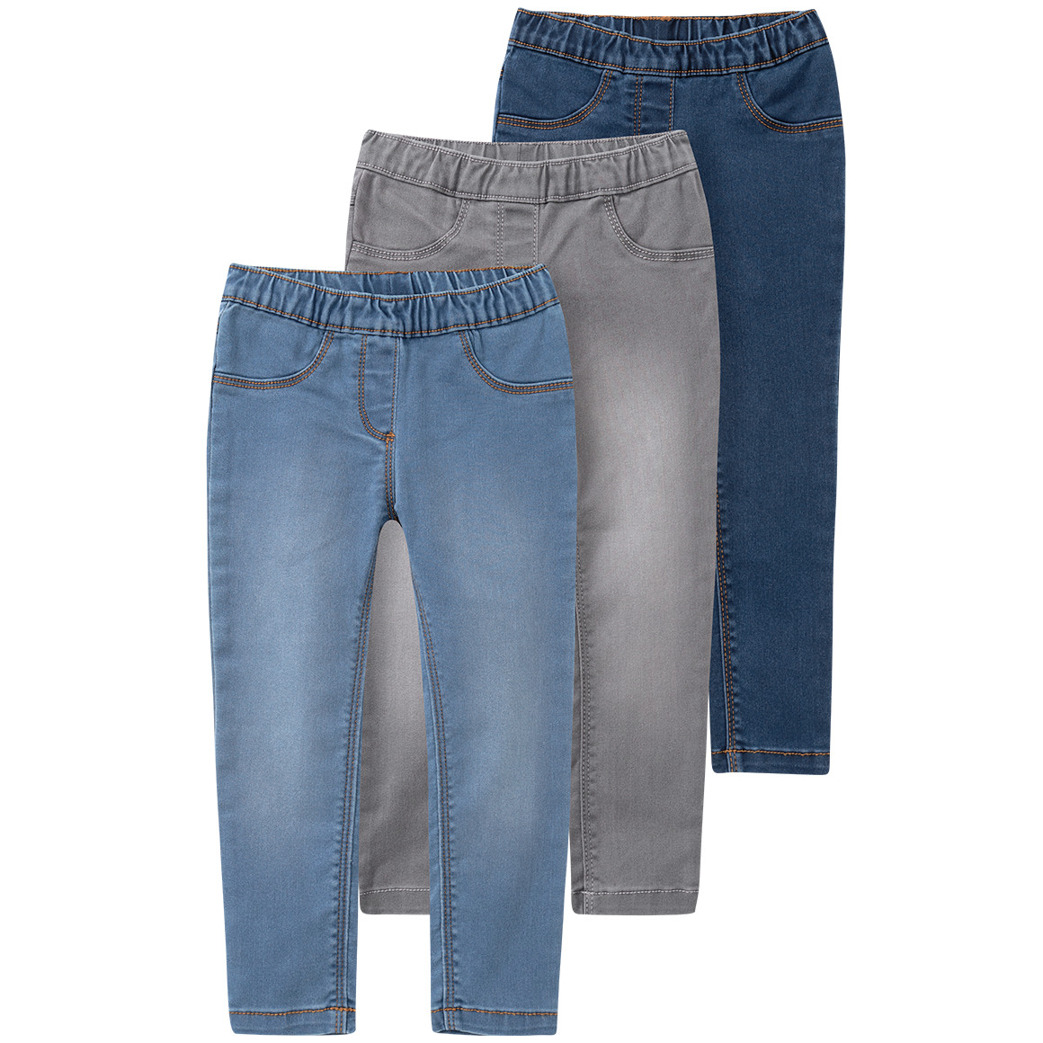 Topolino 3 Mädchen Jeggings im Set hellblau / dunkelblau / hellgrau