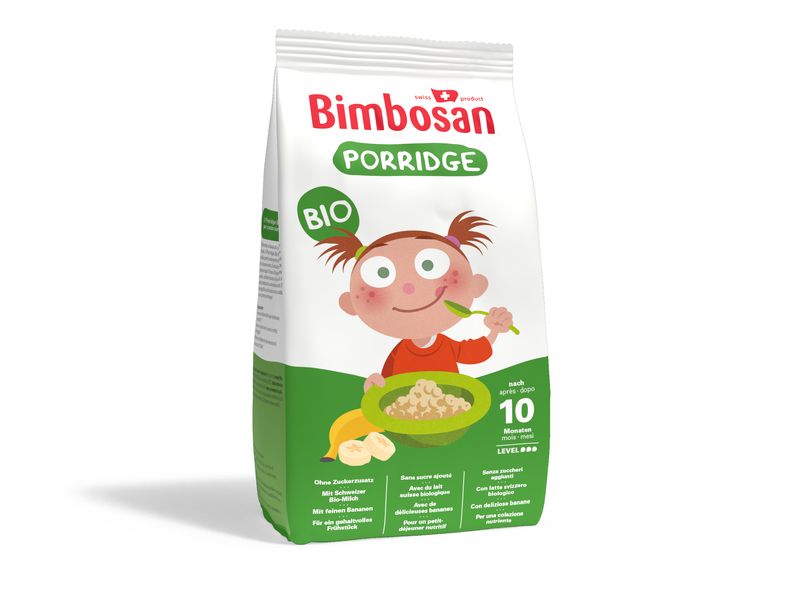 Bimbosan Getreidebrei Bio-Porridge 400 g Getreidebeikost für Säuglinge und Kleinkinder