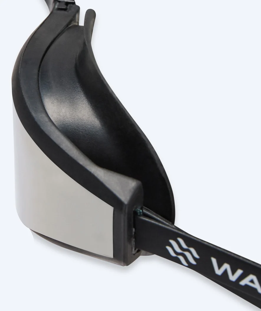 Watery Elite svømmebriller - Storm Racer Mirror - Sort/sølv