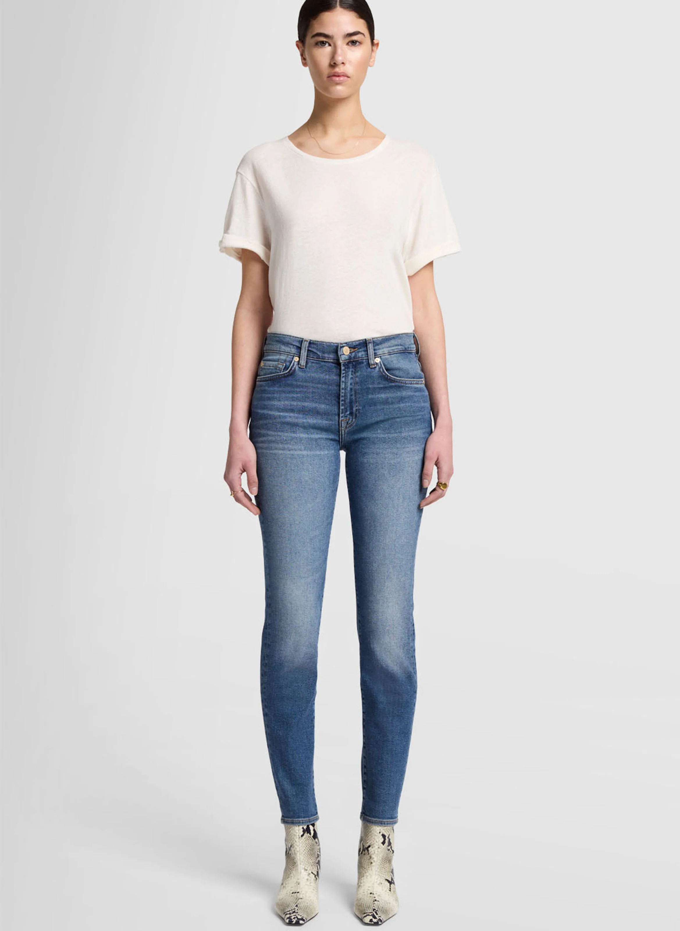 ROXANNE - Jean slim en coton mélangé | Bleu