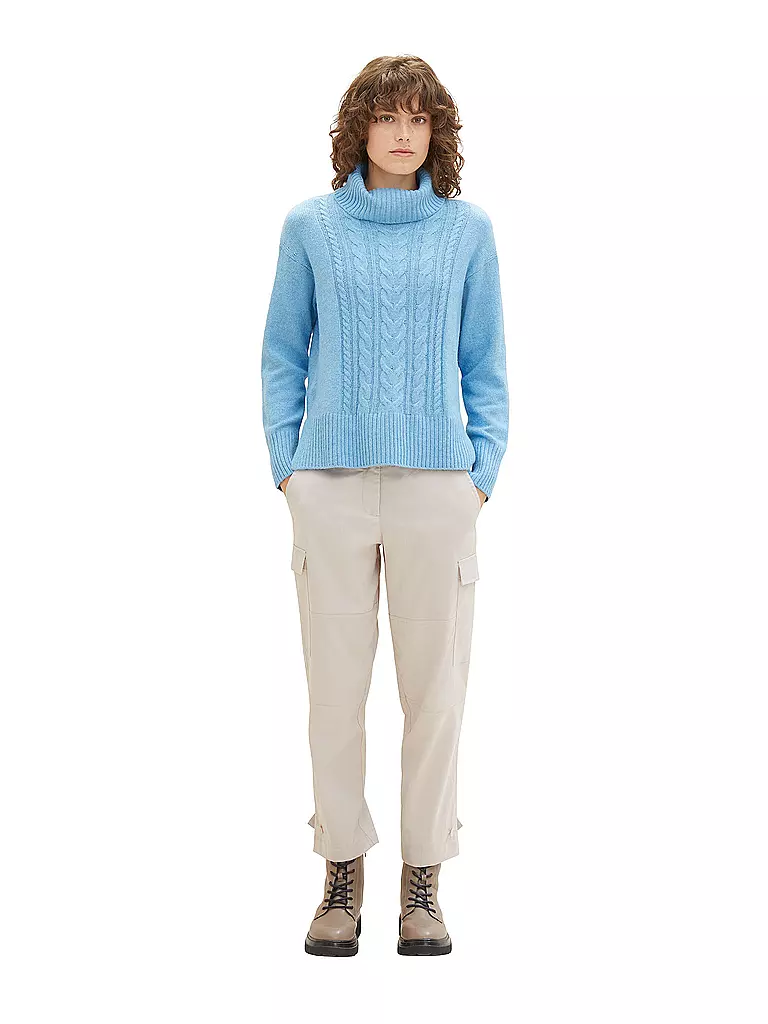 TOM TAILOR Rollkragenpullover hellblau