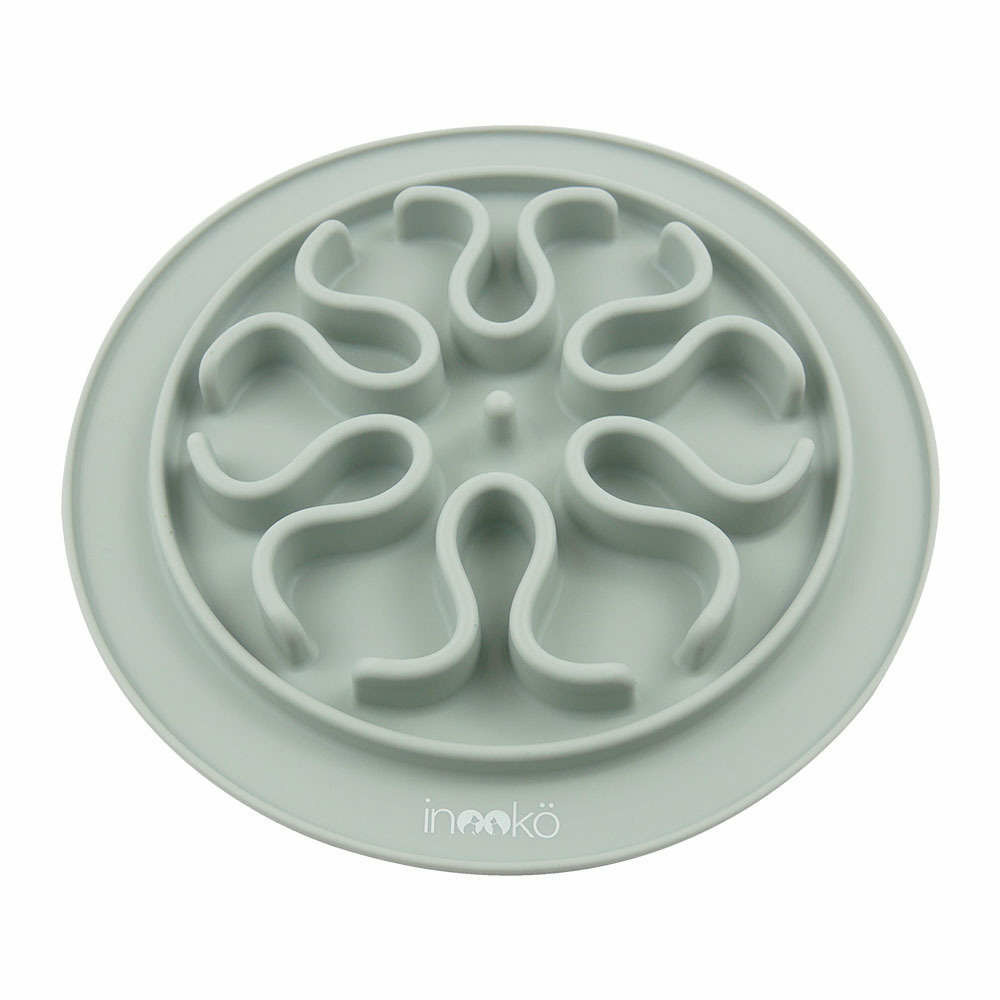 Gamelle Anti-glouton Antidérapante pour Chat, en silicone, Grise