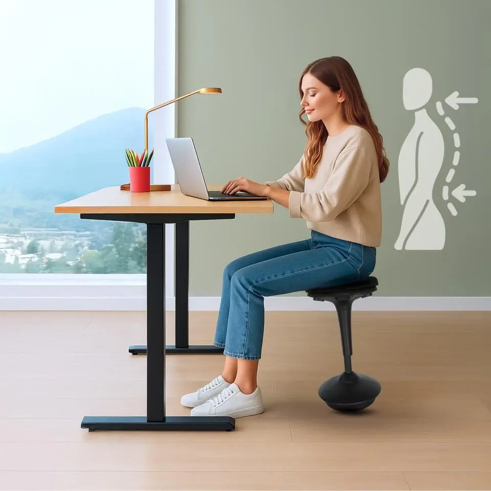 Ergonomische zit-sta kruk / wiebelkruk Base - Zwart