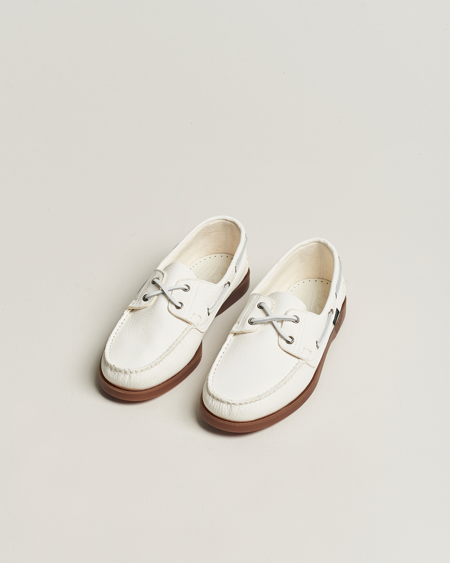 Paraboot Barth Boat Shoe White Deerskin