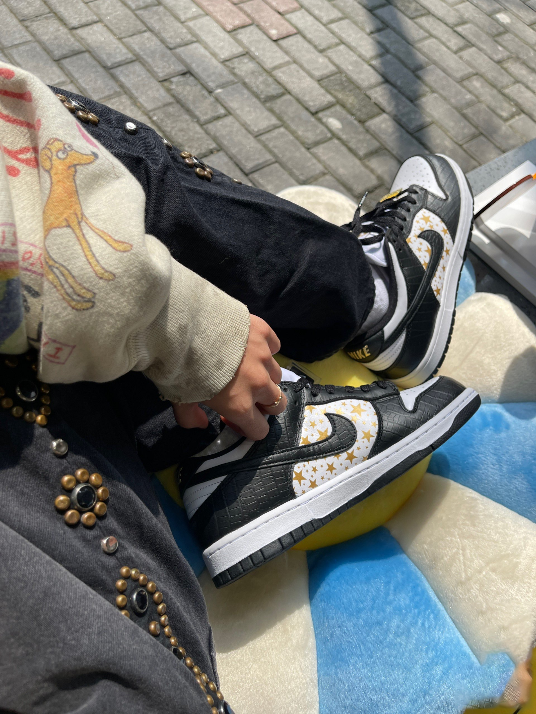 Supreme Nike SB Dunk Low White Black