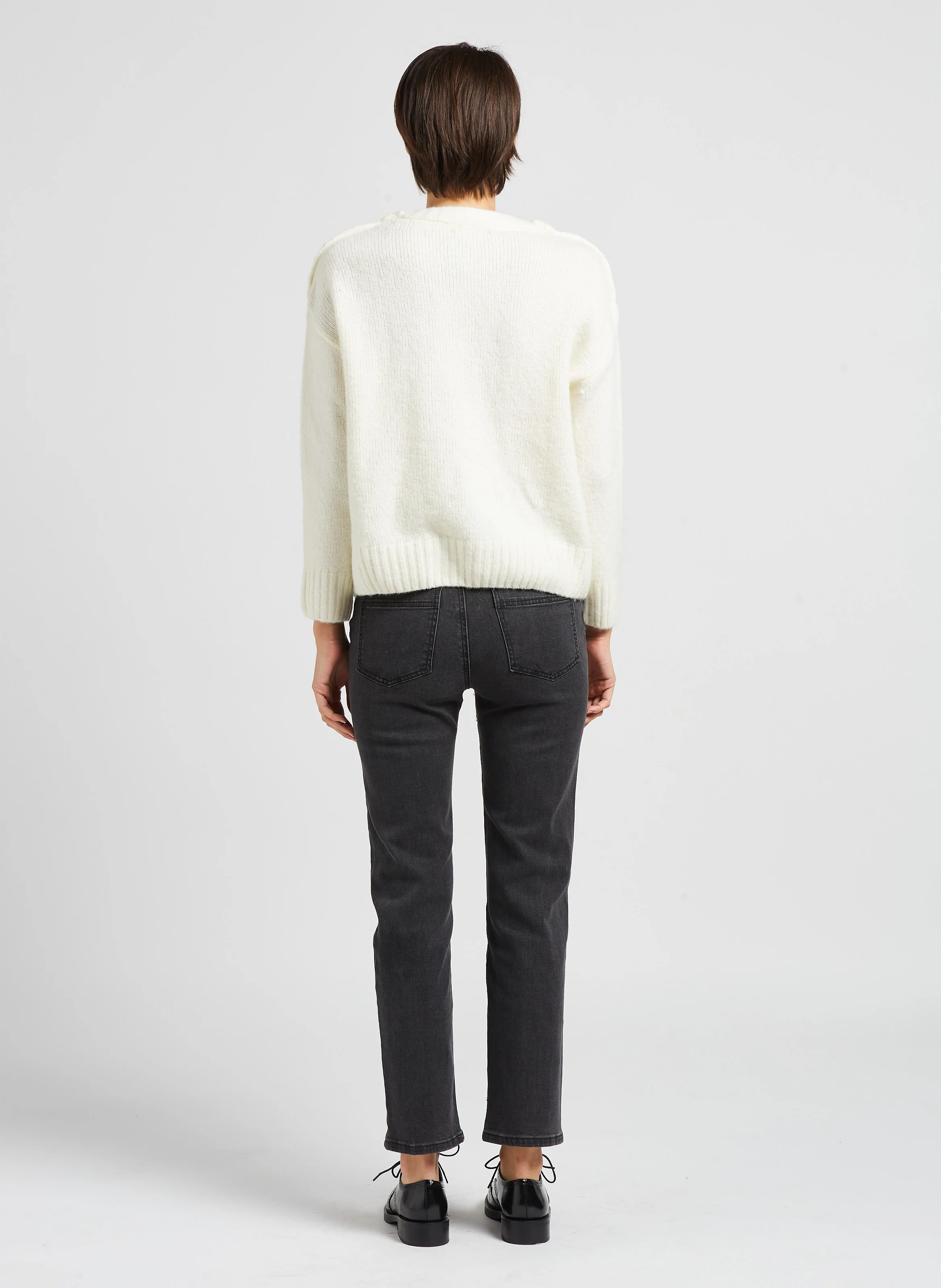 BRIEG - Jean droit 7/8 en coton | Gris