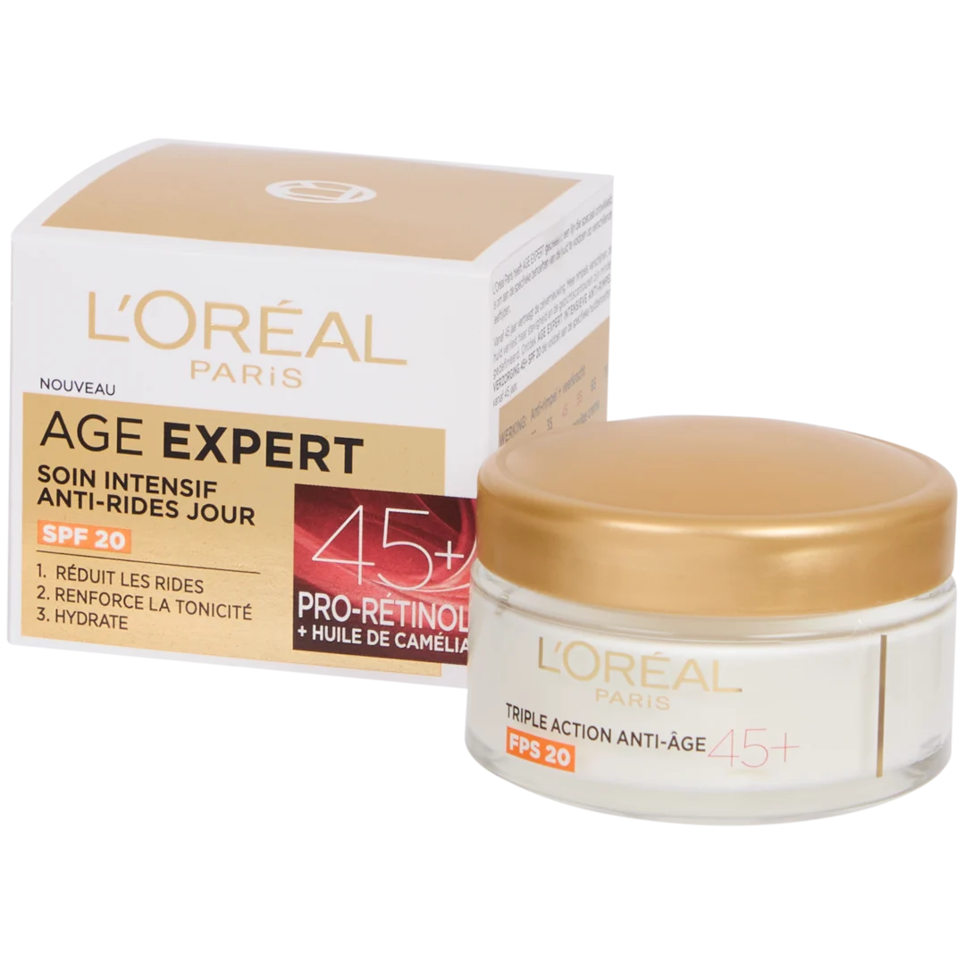 Crème de jour L'Oréal Triple Action Anti-Âge Pro-Rétinol 45+