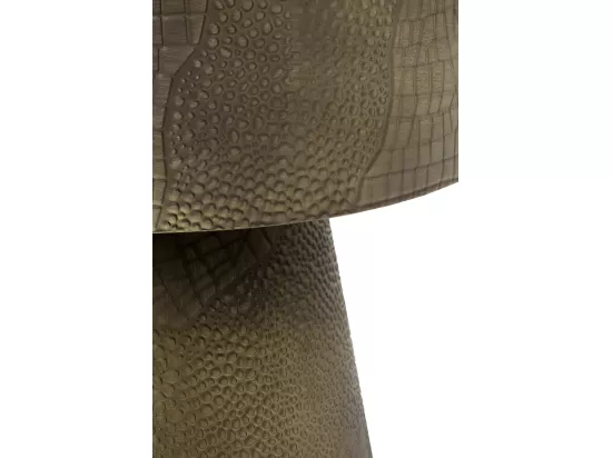 Table d'appoint en métal doré et verre noir