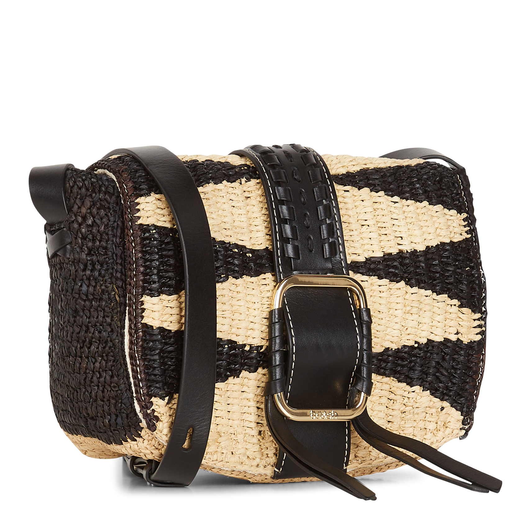 TEDDY - Sac bandoulière en raphia | Noir