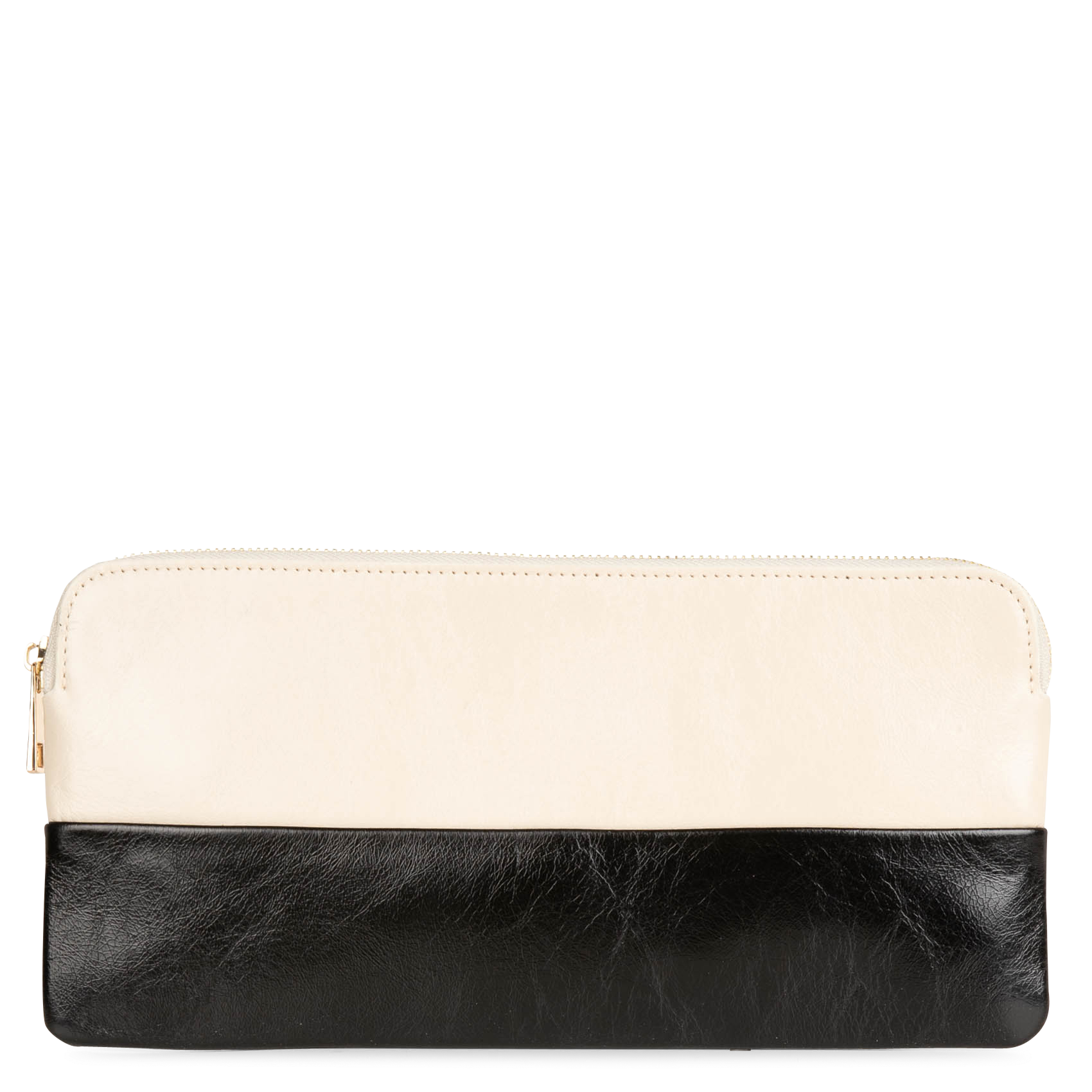 ELYTA - Pochette bicolor en cuir | Noir