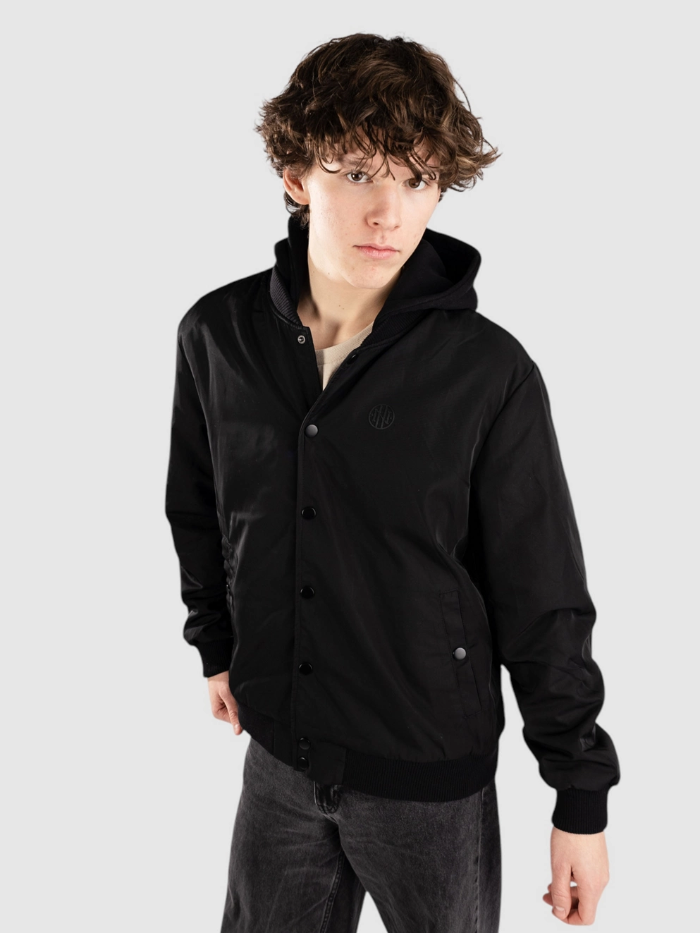 Ninth Hall Varsity Bomber Jacket black