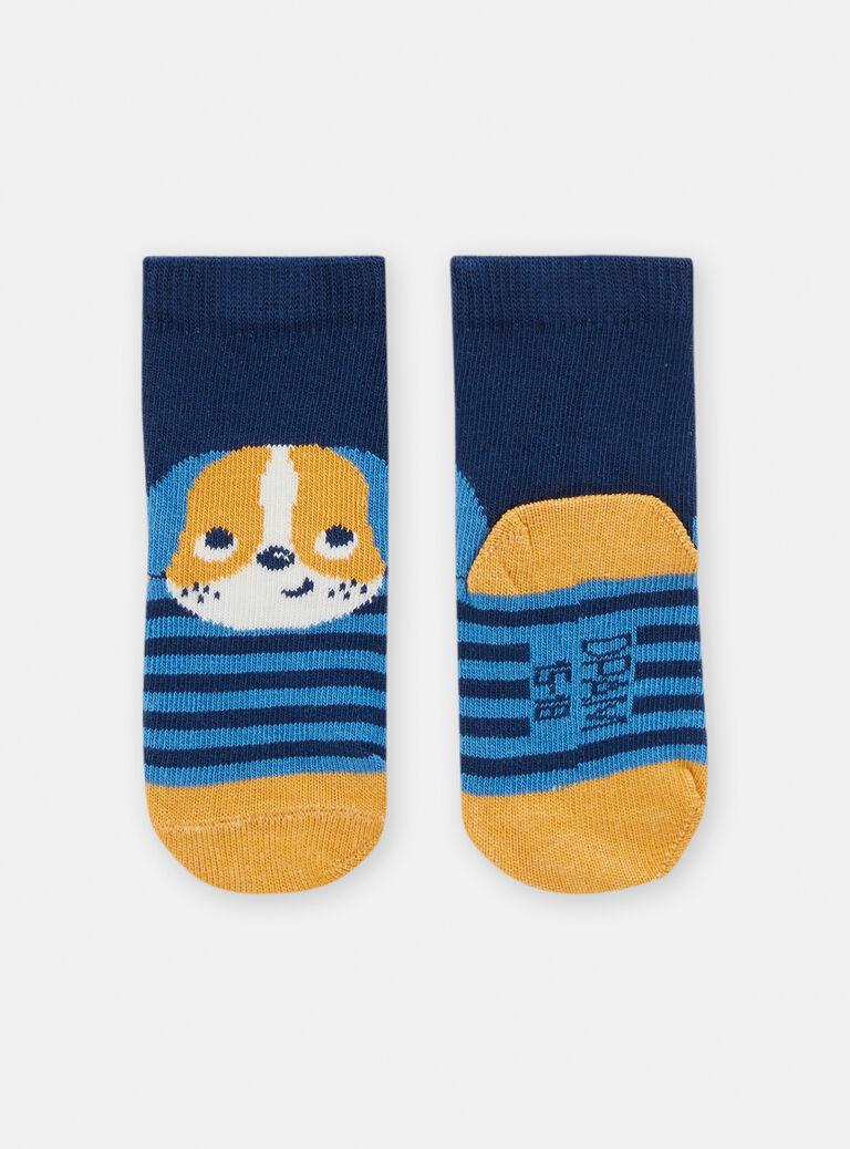 Chaussettes rayées à motif chien pour bébé garçon
