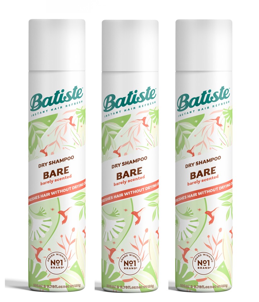 Batiste -3 x Dry Shampoo Bare 200 ml - Tørshampoo