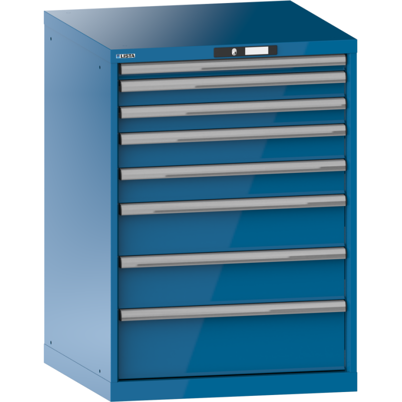 Armoire à tiroirs Lista 36x36E H 100 x L 71,7 x P 72,5 cm 8 tiroirs (1 x 5, 2 x 7,5, 2 x 10, 2 x 15 et 1 x 20 cm) Key Lock