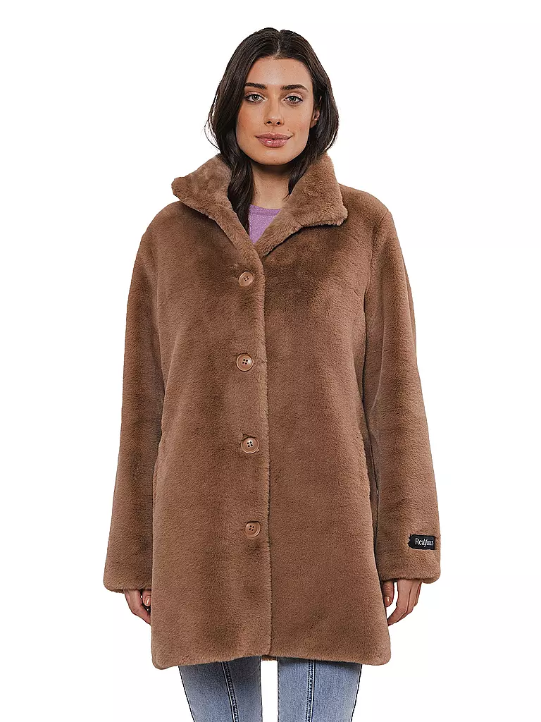 RINO&PELLE Mantel in Felloptik NONNA camel