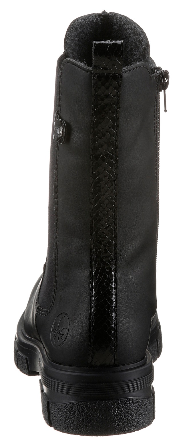 Rieker Chelseaboots  , Stiefelette, Blockabsatz, Boots mit breitem Stretcheinsatz