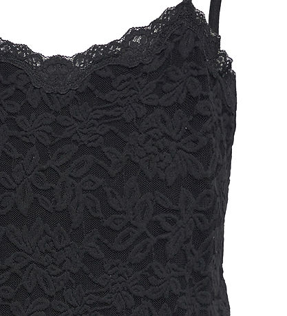 Rosemunde Top - Spitze Strap Top - Schwarz
