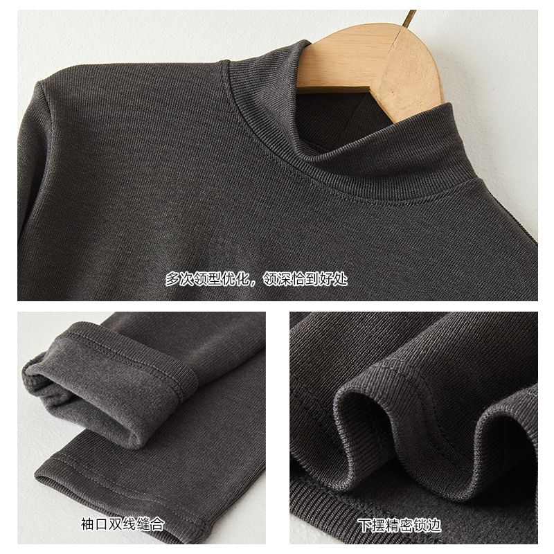 Hopsi - T-shirt met lange mouwen en geribbelde, slanke pasvorm en coltrui