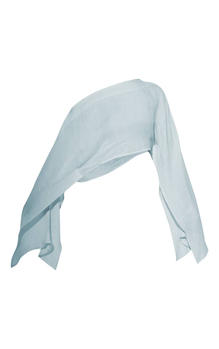Bleu Layette Mini Paréo Imprimé Zèbre Flou Aspect Lin
