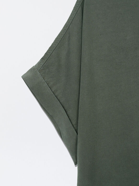 Vestido camisa 100% Lyocell - Cáqui