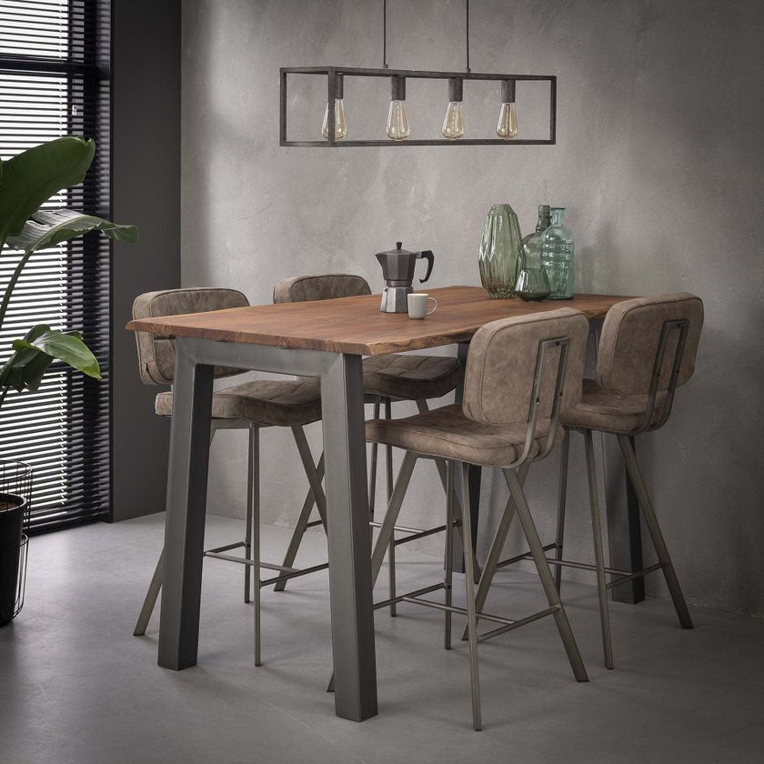 Giga Meubel - Bartafel Naturel Hout - 147x80x92cm - Edge