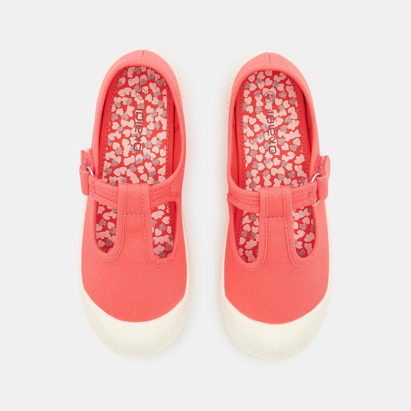 Ballerines toile forme salomé orange fille
