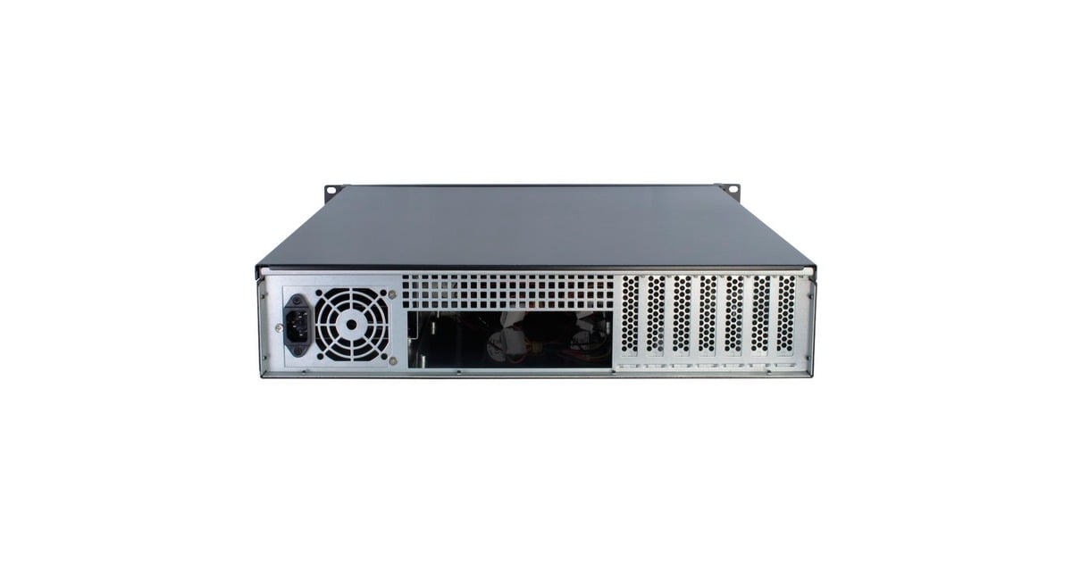 Inter-Tech2U-2098-SL rack behuizing  (Zwart | 2x USB-A)