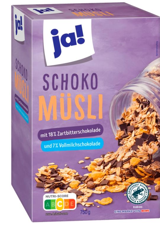 ja! Schoko Müsli 750g MHD:30.10.25