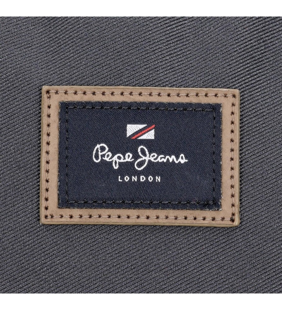 Bolsa de ombro pequena Harry da Pepe Jeans com bolso frontal, cinza - 15x19,5x6cm -