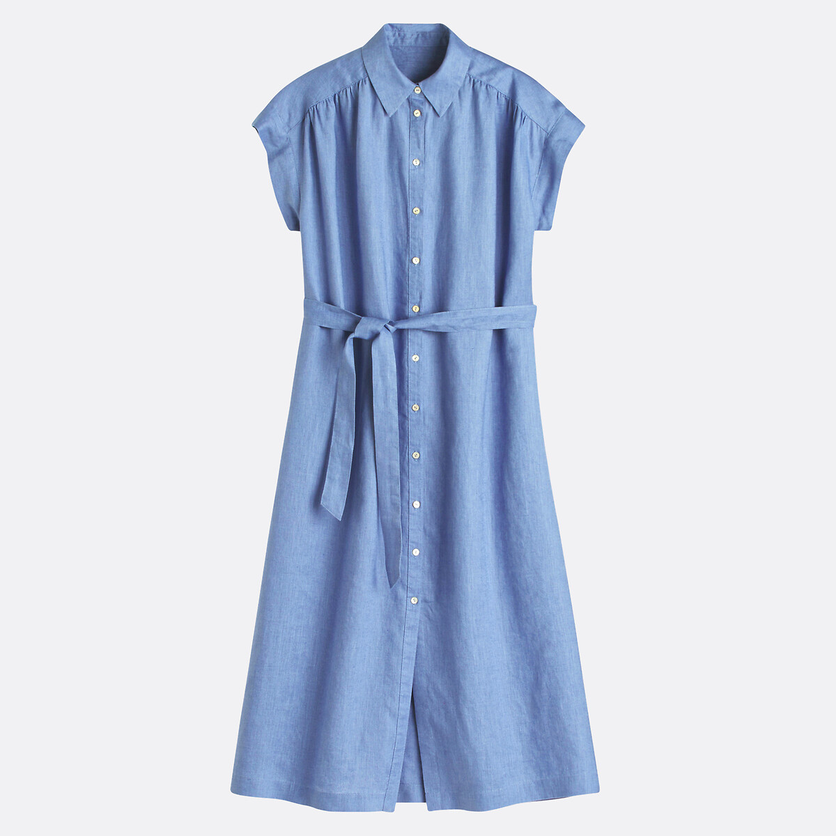 COLEÇÕES LA REDOUTE<br>Vestido de linho com mangas curtas Signature Heloïse