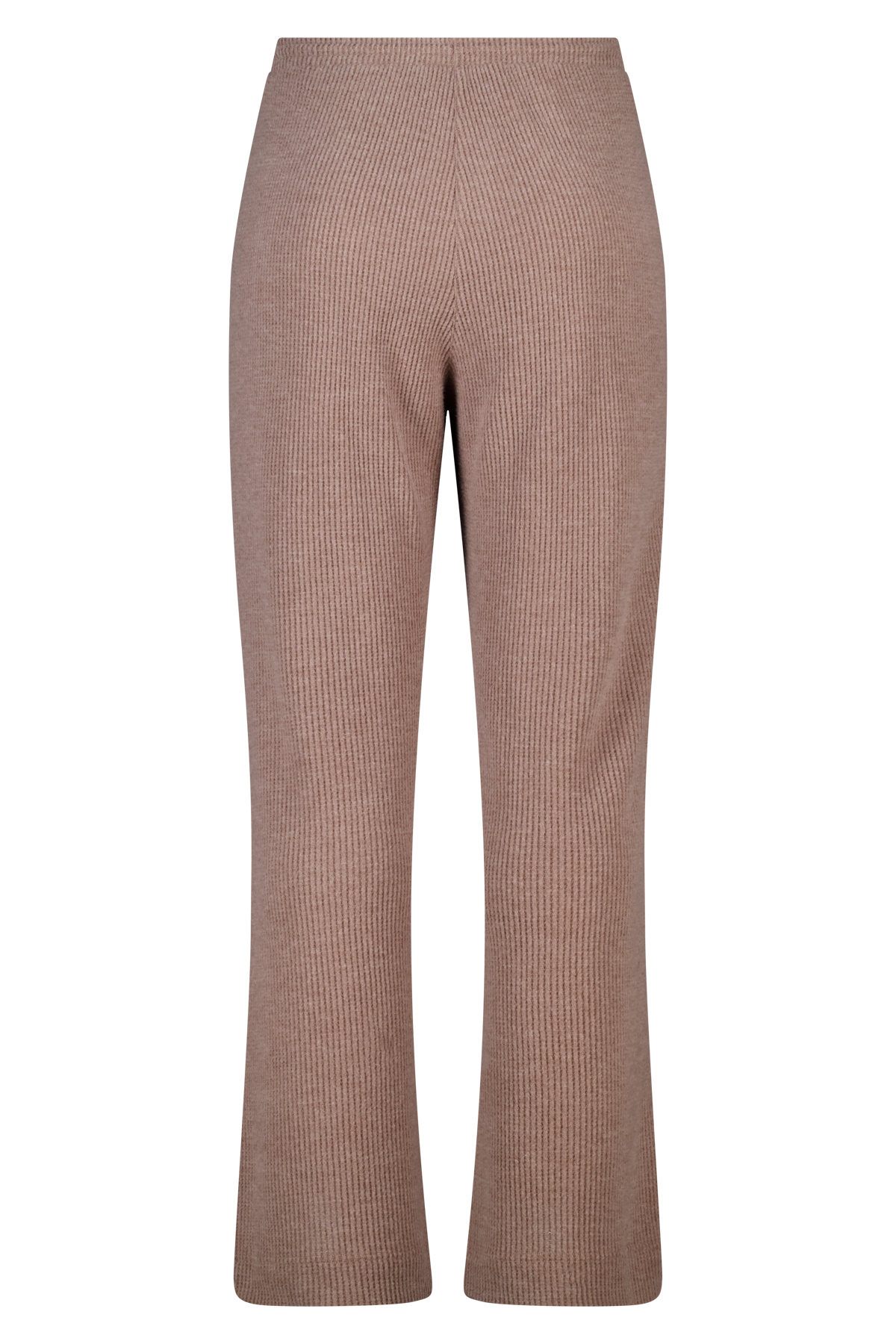 Rechte broek met elastieke taille Donker zand