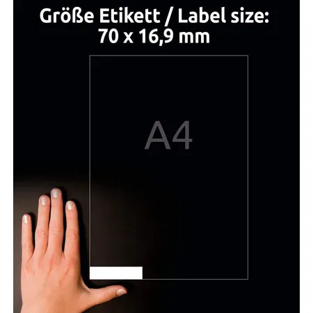 Avery Zweckform 3420 Universal-Etiketten,A4 mit ultragrip,70 x 16,9 mm, 100 Bogen/5.100 Etiketten, weiß