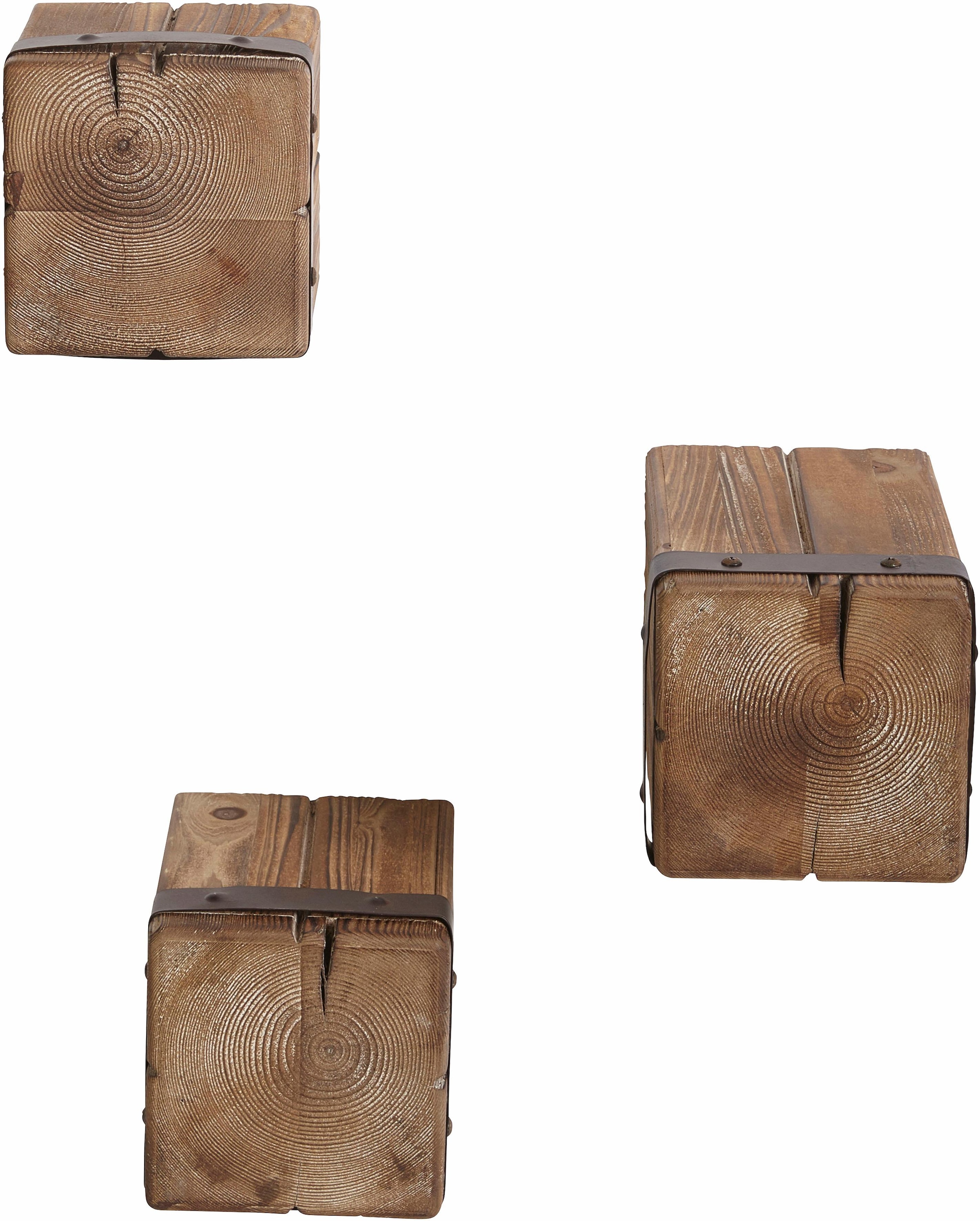 Home affaire Wandregal »Holzpfeiler« 3 Stk. tlg.