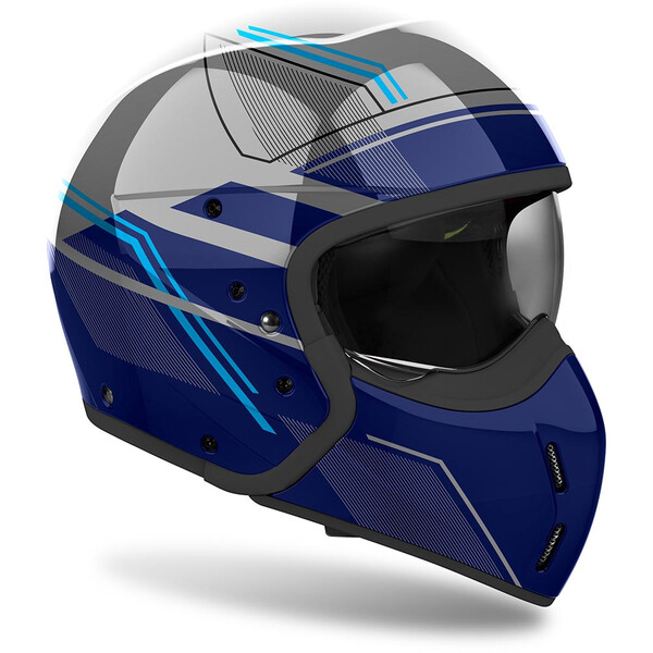 Airoh - Casque J 110 Slim Bleu / Gris / Navy / Brillant