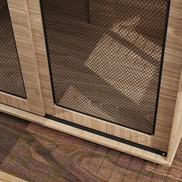 Hundeburmøbler, hundeboks med 2 låsbare dører, sidebord til hjemmet, hundehus for store hunder under 30 kg, stål, 98 x 60 x 78 cm, valnøtt |