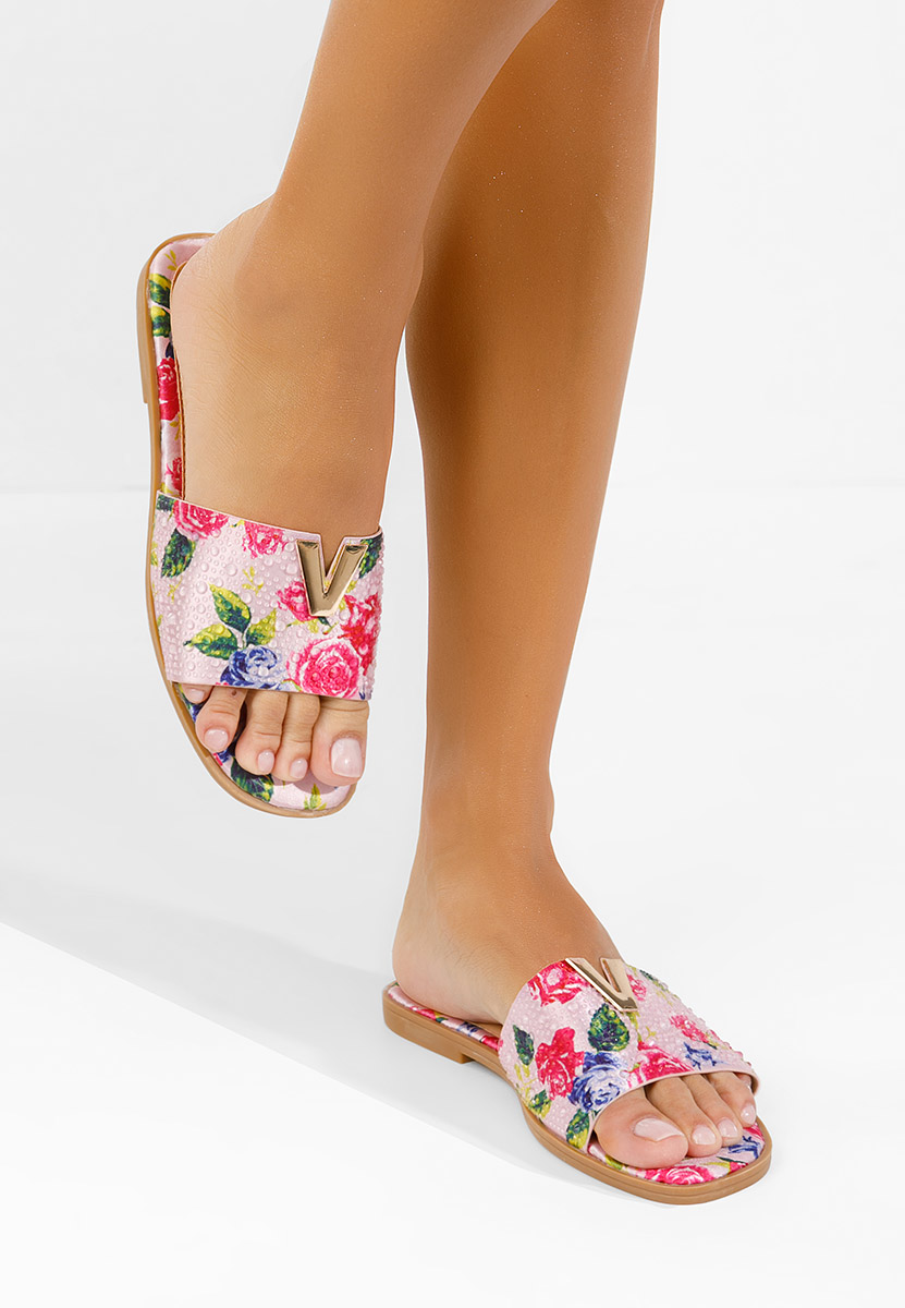 Mules plates femme roses Elariana