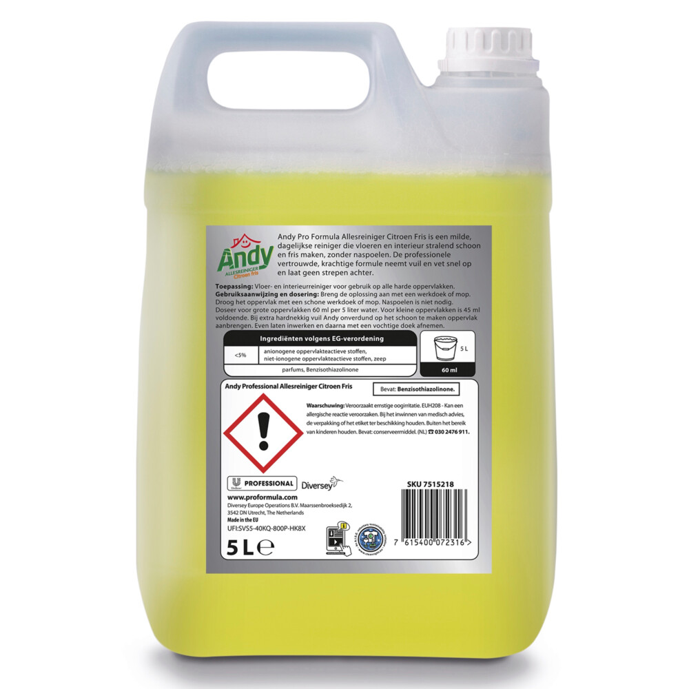 Andy Professional Allesreiniger Citroen Fris Pro Formula5 liter