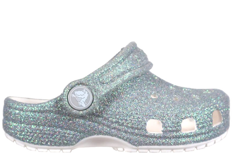 CROCS CLASSIC I GRØNT GLITTER.